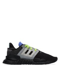 adidas Black Eqt Support 9118 Knitted Low Top Sneakers