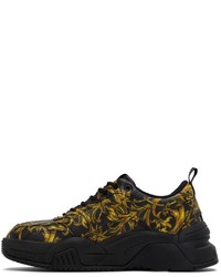 VERSACE JEANS COUTURE Black Garland Sun Sneakers