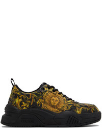 VERSACE JEANS COUTURE Black Garland Sun Sneakers