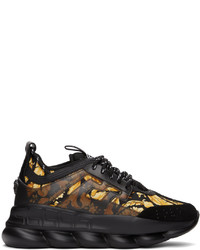 Versace Black Gold Chain Reaction Sneakers