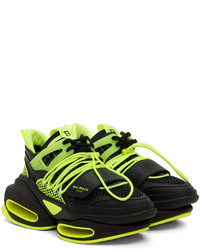 Balmain Black Green B Bold Low Top Sneakers