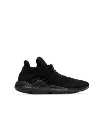 Y-3 Black Lace Up Saikou Leather Sneakers