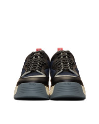 Fendi Black Leather T Rex Sneakers