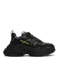 Balenciaga Black Logo Triple S Sneakers