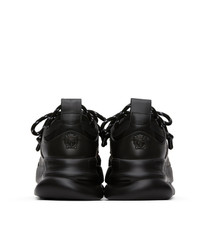 Versace Black Printed Chain Reaction Sneakers