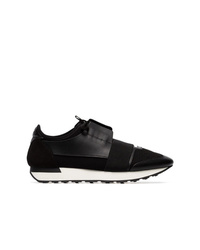 Balenciaga Black Race Runner Leather Sneakers