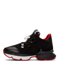 Christian Louboutin Black Red Runner Flat Sneakers