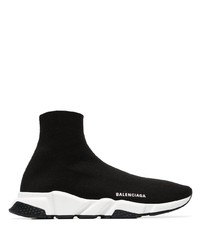 Balenciaga Black Speed Knitted High Top Sock Sneakers