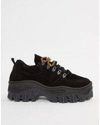Bronx Black Suede Chunky Sole Trainers