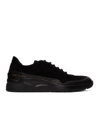 Common Projects Black Suede Cross Trainer Low Sneakers