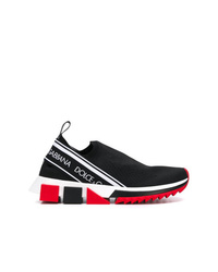 Dolce & Gabbana Black White And Red Sorrento Logo Sneakers