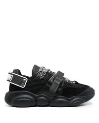 Moschino Calf Leather Adjustable Front Strap Sneakers