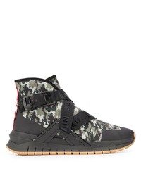 Balmain Camouflage Print High Top Sneakers