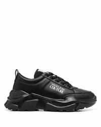 VERSACE JEANS COUTURE Chunky Logo Print Leather Sneakers