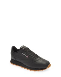 Reebok Classic Leather Sneaker In Core Blackpure Grey At Nordstrom