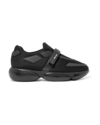 Prada Cloudbust Allacciate Logo Embossed Rubber And Leather Trimmed Mesh Sneakers