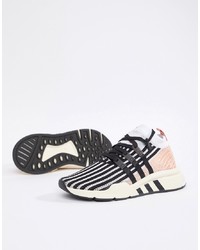 adidas Originals Eqt Support Mid Adv Trainers In Black And Pink