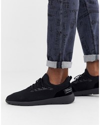 Pull&Bear Knitted Trainer In Black
