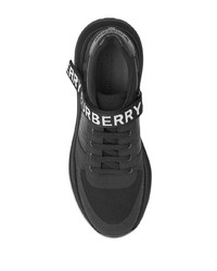 Burberry Logo Detail Leather Nubuck And Mesh Sneakers