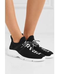 Prada Logo Jacquard Stretch Knit Sneakers