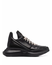 Rick Owens Polished Finish Lace Up Sneakers