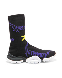 Vetements Reebok Metal Logo Jacquard Stretch Knit Sneakers