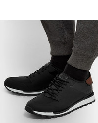 Berluti Run Track Leather And Neoprene Sneakers