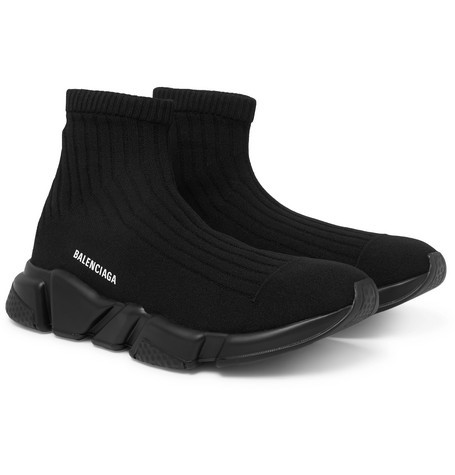 BALENCIAGA Speed Sock Stretch-Knit Slip-On Sneakers for Men