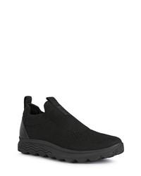 Geox Spherica Slip On Sneaker In Black At Nordstrom