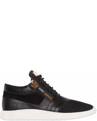 Giuseppe Zanotti Design Suede Brushed Leather Running Sneakers