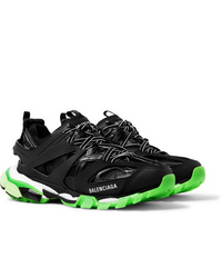 Balenciaga Track Glow Nylon Mesh And Rubber Sneakers