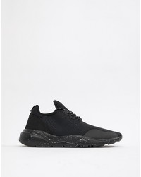 Bershka Trainer In Black With Speckled Sole