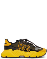Dolce & Gabbana Yellow Black Daymaster Sneakers