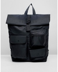 ASOS DESIGN Backpack In Black With And Utility Pockets