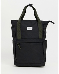 ASOS DESIGN Backpack In Black With Green S