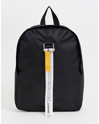 ASOS DESIGN Backpack In Black With Slogan