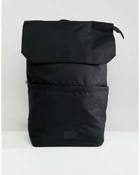 ASOS DESIGN Backpack In Black With Top Flap And Internal Laptop Pouch