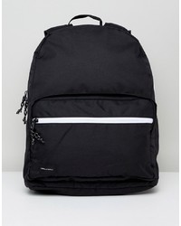 ASOS DESIGN Backpack In Black With White Contrast Zips