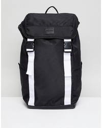 ASOS DESIGN Backpack In Black With White Double Straps