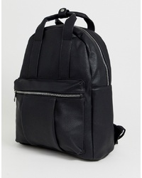 Stradivarius Backpack With Front Handle In Black