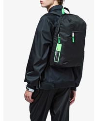 Prada Black And Green Large Logo Backpack