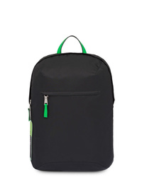 Prada Black And Green Large Logo Backpack