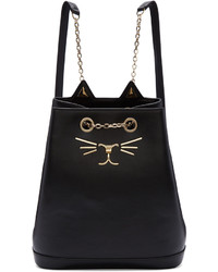 Charlotte Olympia Black Feline Backpack