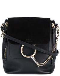 Chloé Black Leather Faye Backpack