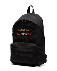 Balenciaga Black Logo Explorer Backpack