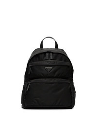 Prada Black Logo Plaque Backpack
