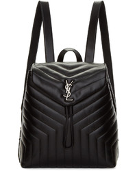 Saint Laurent Black Medium Matelass Loulou Backpack