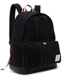 Thom Browne Black Melton 4 Bar Easy Backpack
