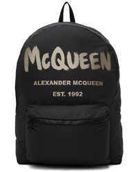 Alexander McQueen Black Oversized Graffiti Backpack