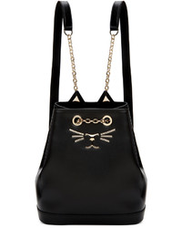 Charlotte Olympia Black Petite Feline Backpack